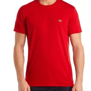 Lacoste Men’s short sleeve, crew neck T-shirt in Red, size: L (5).